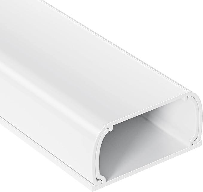Large Cord Hider - 47in Wire Hiders for TV on Wall, Paintable Cable Hider, X-Large Cable Management Kit, Cord Hiding for Wall, W1.6in H0.8in White by Yecaye