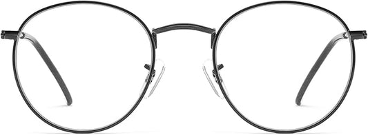 Round Blue Light Blocking Glasses for Men Women, Circle Metal Wire Rimmed Frame Glasses Anti Glare & UV RF5002