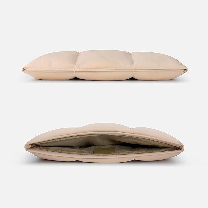 Comfyable Puffy Laptop Sleeve 13 Inch 14 Inch, Quilted Puffer Laptop Carrying Case for Women, Pillow Case Compatible with MacBook Air/Pro M5 M4 M3 M2 Pro/Max 2026, 13" MacBook Neo A18, Sand