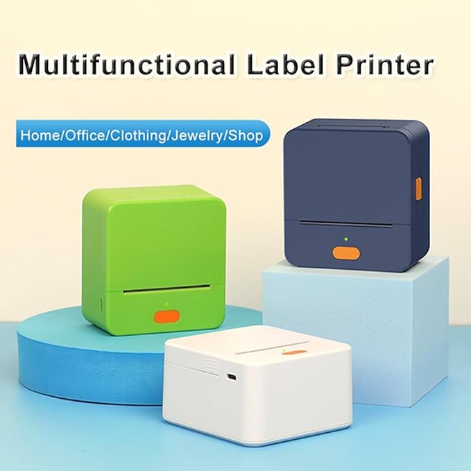 Label Maker Machine with Tape P1 2 Inch Thermal Portable Bluetooth Shipping Label Printer Sticker Maker Labeling Machine Home Office School Business Use Rechargeable Battery Included Blue