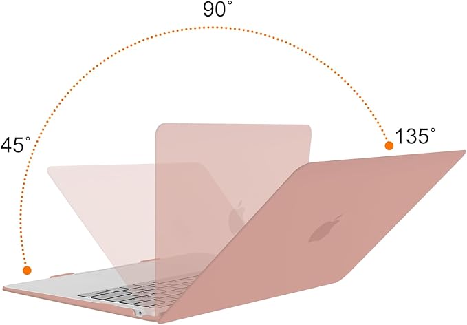 MOSISO Compatible with MacBook Air 13 inch Case M1 Chip 2021-2018 Release A2337 A2179 A1932, Plastic Hard Shell&Keyboard Cover&Screen Film&Storage Bag for MacBook Air 13.3 inch Case, Salmon Pink