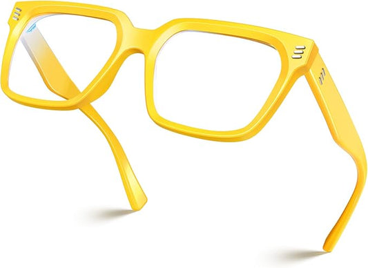 VISOONE Rectangle TR90 Blue Light Blocking Glasses Computer Eyewear with Preppy Look for Women and Men Cougar