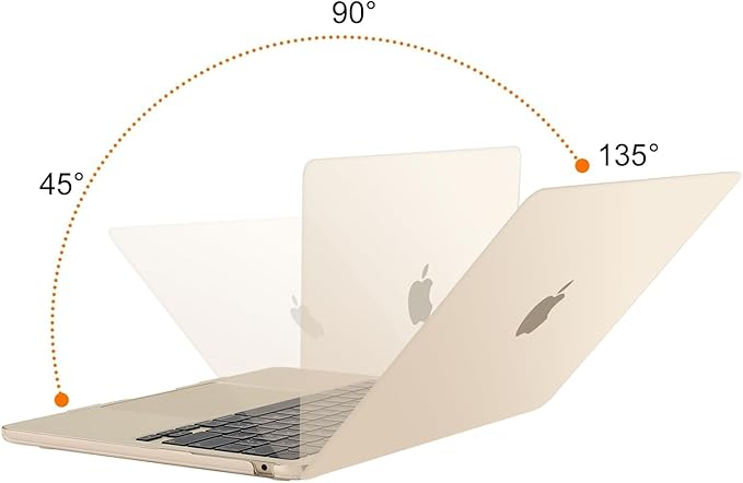 MOSISO Compatible with MacBook Air 13 inch Case M5 2026 M4 2025 M3 M2 2024-2022 A3449 A3240 A3113 A2681, Hard Shell&Keyboard Cover&Screen Film&Type C for MacBook Air 13.6 inch Case, Starlight