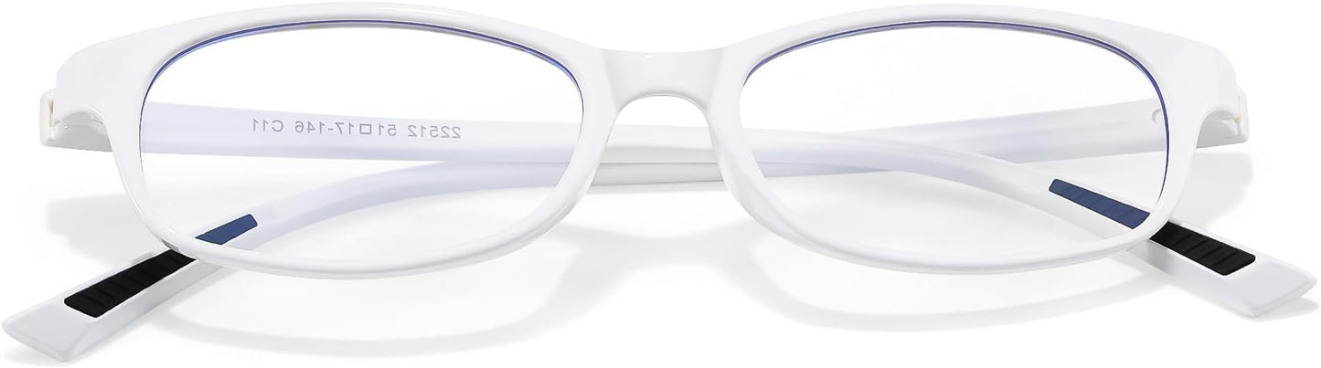 SODQW Office-Siren Blue Light Glasses for Women, Rectangle Frame, Y2K Small Eyewear, Anti Eyestrain Computer Glasses