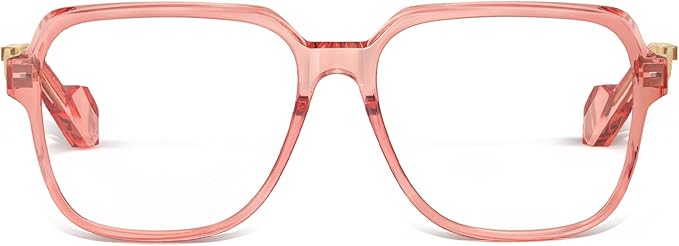 VISOONE Oversized Blue Light Blocking Glasses with Chic Square TR90 Frame and Metal Temple for Women Men REMY