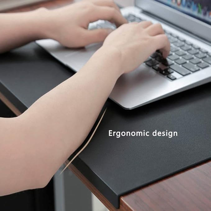 PU Leather Office Desk Pad, Writing Mat with Full Grip Fixation Lip, Table Blotter Desk Protector Waterproof Gaming Mat Laptop Keyboard Working Mat, Non-Slip Table Protective Pad