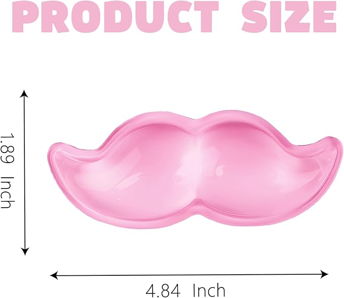 Gel Wrist Rest for Keyboard and Mouse Transparent Pink Mustache Elbow Pad Cushion Ergonomic Cute Clear Cool Mouse Wrist Pad Silicone Non-Slip Support for Computer Gaming Home Office Men Hand Pillow