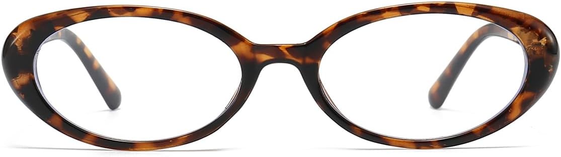 JOVAKIT Oval Blue Light Blocking Glasses for Women Men Vintage Fashion Small 90s Retro Oval Frame Style Eyeglasses