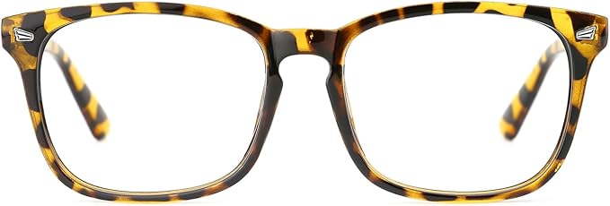 TIJN Blue Light Blocking Glasses for Women Men Square Frame Nerd Eyeglasses Anti Blue Ray Computer Screen Glasses
