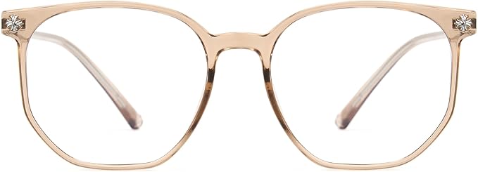 Cyxus Retro Blue Light Glasses Men - Square TR90 Metal Blowline Frame Stylish Trendy for Computer Daily Work 8252