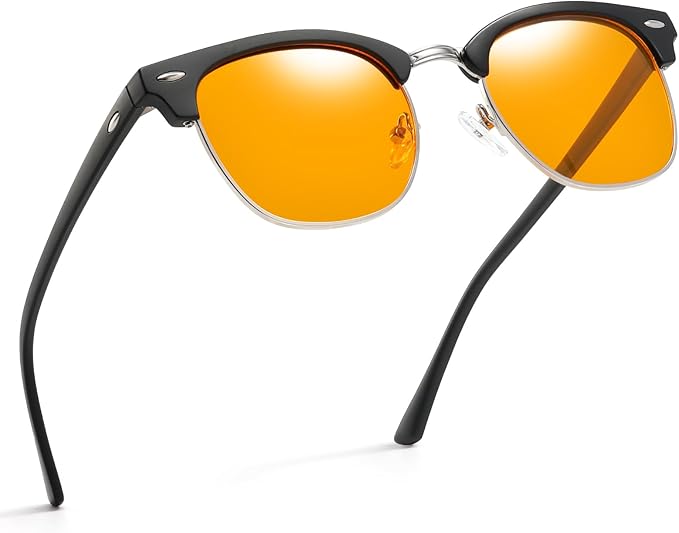 Blue Light Blocking Glasses Vintage Half Frame UV Clear Lens Anti Eyestrain Computer Gaming Glasses for Women Men(P50)