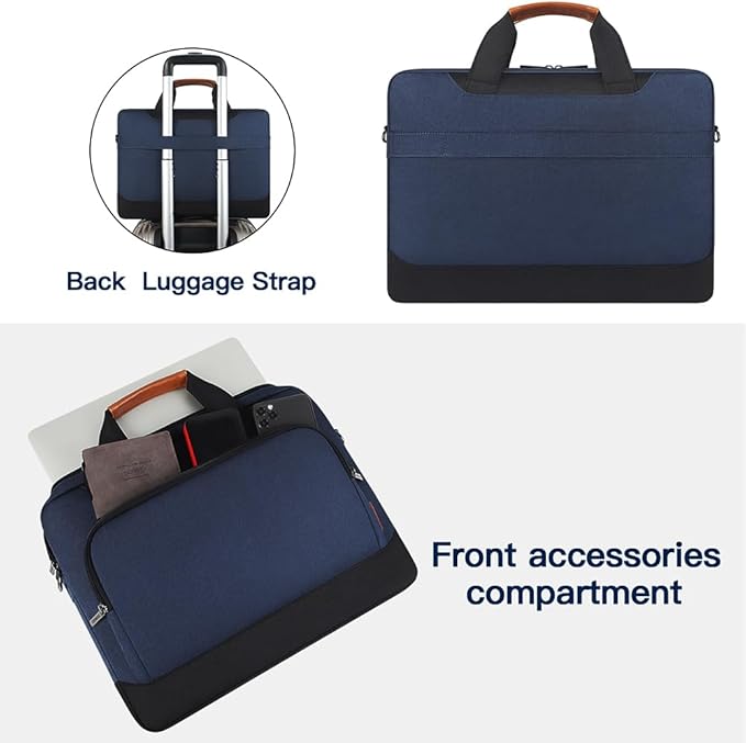DOMISO 15-15.6 Inch Laptop Bag Business Briefcase Laptop Case Compatible with Lenovo 15.6" Ideapad 330/16" MacBook Pro/HP EliteBook 850 G3/Envy x360 15/Latitude 3580/Acer Chromebook/Asus,Blue