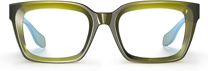 VISOONE Chunky Square Blue Light Blocking Glasses with Anti Computer Glare for Working Women Men MONTANA