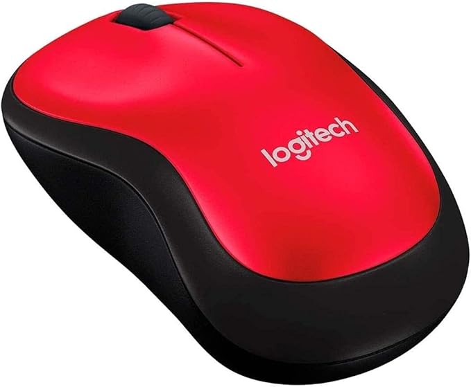 Logitech M185 Wireless Mouse, 2.4GHz with USB Mini Receiver, 12-Month Battery Life, 1000 DPI Optical Tracking, Ambidextrous, Compatible with PC, Mac, Laptop - Red