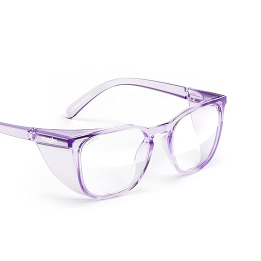 Stoggles Square Z87.2 Certified Polycarbonate Small Fit Safety Glasses, Scratch & Shatter-Proof, Blue-Light & UV Blocking Lens, Top & Side Shields, Anti-Fog Dip Coated, Protective & Stylish Eyewear