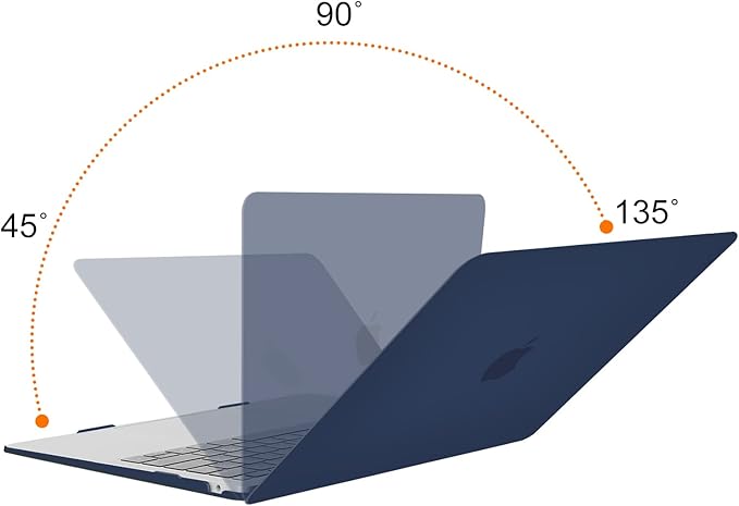 MOSISO Compatible with MacBook Air 13 inch Case M1 Chip 2021-2018 Release A2337 A2179 A1932, Plastic Hard Shell&Keyboard Cover&Screen Film&Storage Bag for MacBook Air 13.3 inch Case, Navy Blue