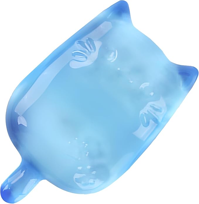 Gel Wrist Rest for Keyboard and Mouse Transparent Blue Cat Elbow Pad Cushion Ergonomic Cute Clear Cool Mouse Wrist Pad Silicone Non-Slip Support for Computer Gaming Home Office Girl Hand Pillow