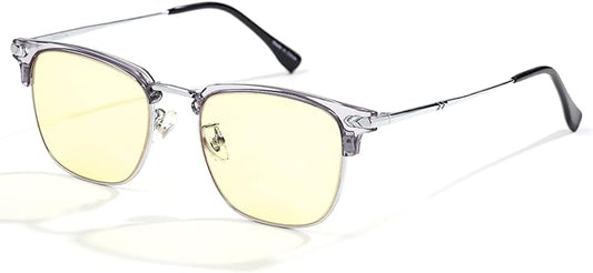 ZanyLen Blue Blocker Glasses for Men Metal Browline Computer Gaming Glasses Filter Blue Ray