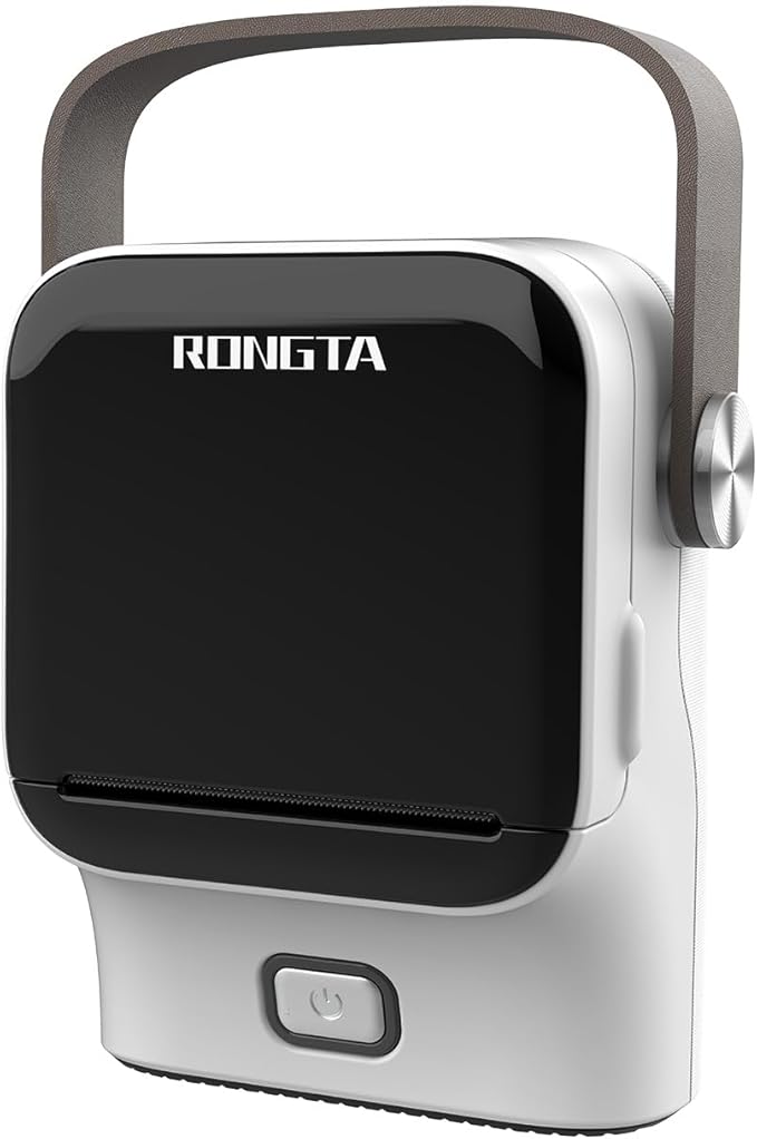 Rongta Bluetooth Label Maker Machine with Tape,Portable Wireless Labeler Machine,Handheld Sticker Maker for Barcode Labels,Home School Supplies,USB Rechargeable,Compatible with iOS/Android, White