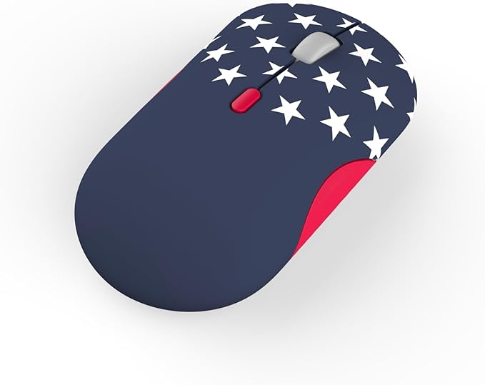 Lenovo 350 Bluetooth Silent Mouse (Fan Edition), Wireless Ergonomic Ambidextrous Design, Bluetooth 5.3, Adjustable DPI up to 2400, 36 Month Battery Life, Recycled Materials, USA Flag