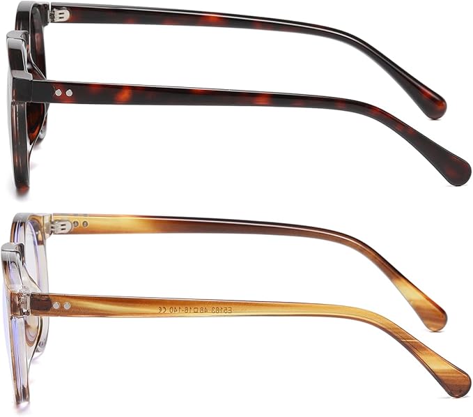 JOVAKIT Round Blue Light Glasses for Women Men Fashion Retro 90s Small Frame Computer Eyeglasses Anti Eyestrain