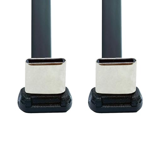 chenyang USB C Short Flat Cable USB 2.0 Type C Dual 90 Degree Angled PD 65W Fast Charge Data Extension Cable 200MM