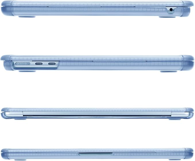 MOSISO Compatible with MacBook Air 13 inch Case M5 2026 M4 2025 M3 M2 2024-2022 A3449 A3240 A3113 A2681,3 in 1 Kit Crack-Resistant Heavy Duty Protective Plastic Hard Case with TPU Bumper, Sky Blue