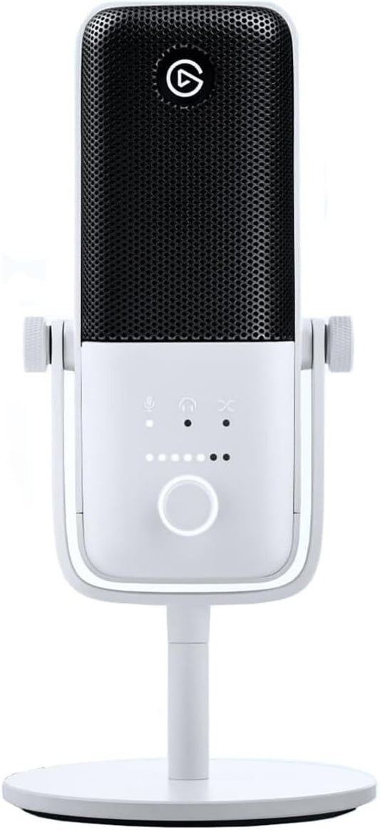 Elgato Wave:3 White - Premium Studio Quality USB Condenser Microphone for Streaming, Podcast, Gaming and Home Office, Free Mixer Software, Anti-Distortion, Plug ’n Play, for Mac, PC