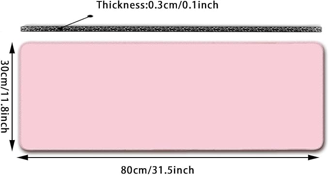 Large Mouse Pad, Non-Slip Desk Blotter, Office Desk Mat, Desk Pad Protector, Laptop Desk Pad, Desk Writing Pad for Office and Home, Pastel Pink, 31x12 inch