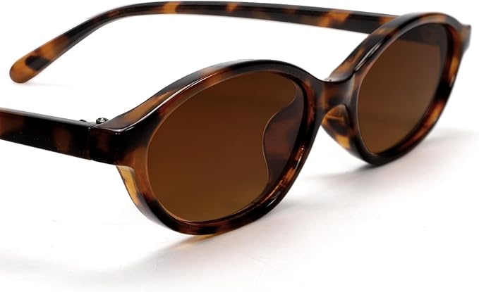 GUVIVI Retro Oval Sunglasses for Women Chic Cat Eye 90s Sunnies Lightweight Narrow Shades Trendy UV protection Sun Glasses
