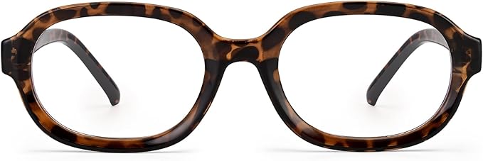 Dollger Blue Light Glasses for Women Oversized Oval Fashion Computer Glasses Retro Chunky Frame Clear Lens