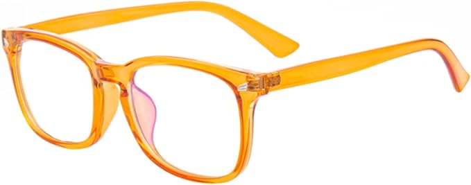 MAXJULI Blue Light Blocking Glasses,Computer Reading/Gaming/TV/Phones Glasses for Women Men(Gloss Orange)