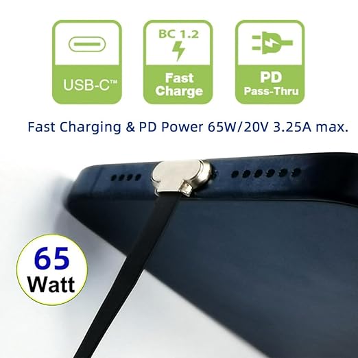 chenyang USB C Short Flat Cable,USB 2.0 Type C Dual 90 Degree Angled PD 65W Fast Charge Data Extension Cable 5.91 Inch/15CM