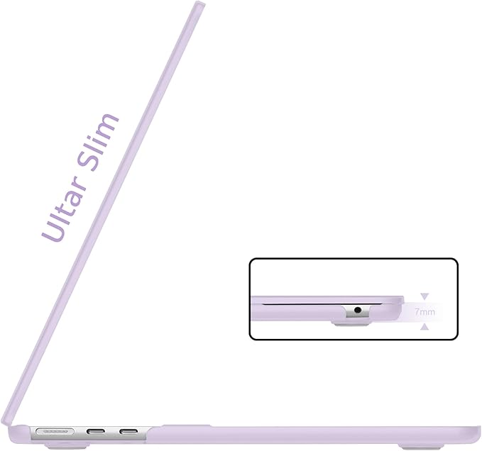 B BELK Compatible with MacBook Air 13.6 inch Case M5 2026 2025 2024 2023 2022 M4 M3 M2 A3449 A3240 A3113 A2681 Liquid Retina Display, Plastic Hard Shell Case+Keyboard Cover+Screen Protector, Purple