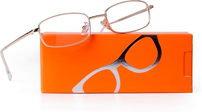 ADE WU Fashion Glasses for Woman Men, Y2k Rectangle Blue Light Glasses 90s Metal Gold Silver Black Fake Glasses