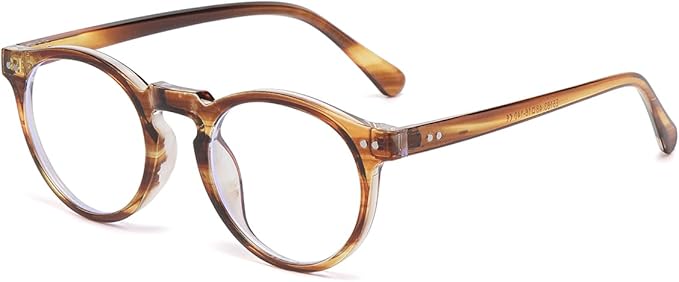 JOVAKIT Round Blue Light Glasses for Women Men Fashion Retro 90s Small Frame Computer Eyeglasses Anti Eyestrain