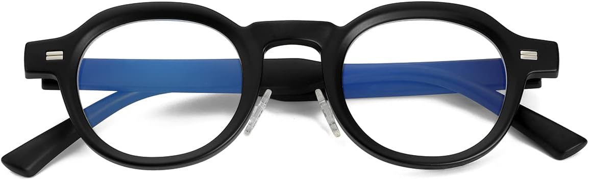 JOVAKIT Trendy Round Blue Light Blocking Glasses for Women Men Retro Vintage Circle Style Non-prescription Computer Glasses
