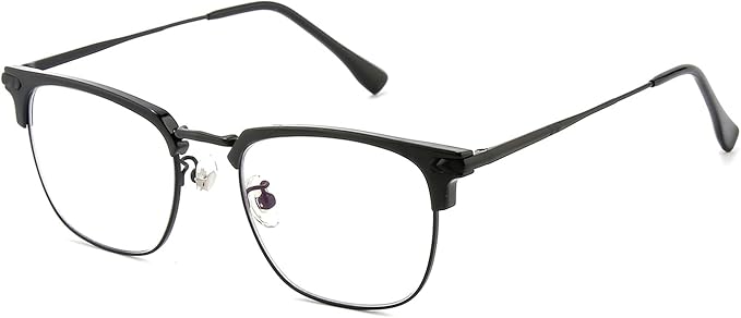 ZanyLen Blue Blocker Glasses for Men Metal Browline Computer Gaming Glasses Filter Blue Ray
