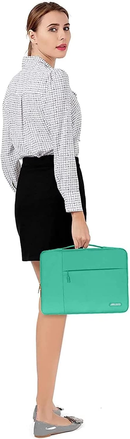MOSISO Laptop Case 13.3 inch, 13-13.3 inch Laptop Sleeve with Handle Compatible with MacBook Air/Pro 13/Pro 14 M5 M4 M3 M2 M1,HP Dell ASUS Lenovo, Polyester Multifunctional Computer Bag, Biscay Green