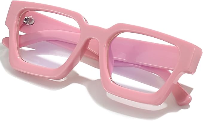 AIEYEZO Square Thick Frame Glasses for Women Men Fashion Blue Light Glasses Trendy Chic Computer Eyeglasses