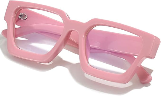AIEYEZO Square Thick Frame Glasses for Women Men Fashion Blue Light Glasses Trendy Chic Computer Eyeglasses