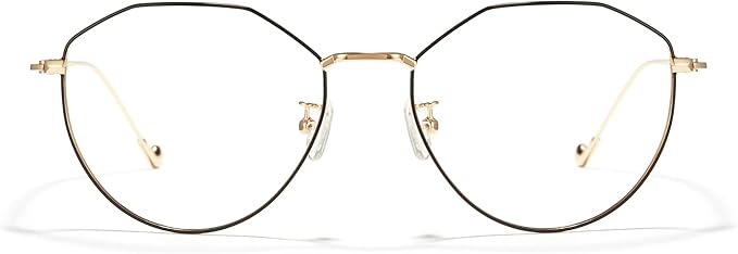 Cyxus Blue Light Glasses for Men and Women, Round Metal Frame Computer Eyeglasses for Office, Gaming, Reading 8090