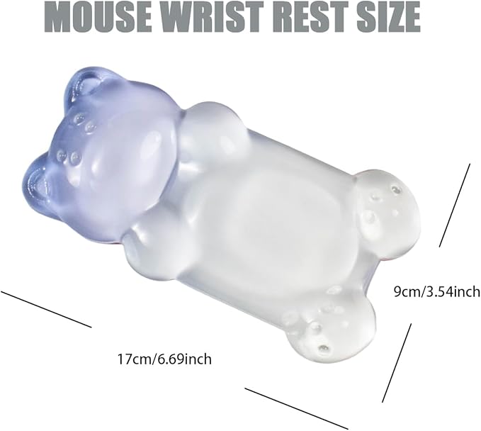 Purple Gel Mouse Wrist Rest –Cute Bear Mouse Wrist Rest, Ergonomic Mouse Support,Comfort & Support for Typing and Gaming