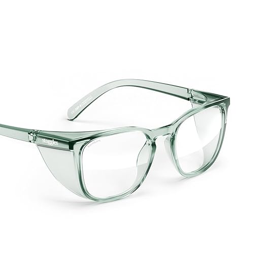 Stoggles Square Safety Glasses, Z87.1 Certified Polycarbonate Protective Eyewear, Anti-Fog, Scratch & Shatter Proof, UV & Blue-Light Blocking, Top & Side Shields, Wide Fit, Rx Friendly, Unisex