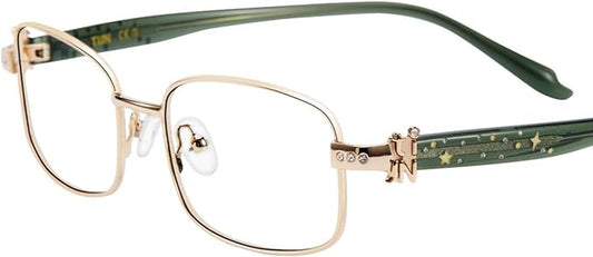 TIJN Blue Light Blocking Glasses for Woman Men, Square Acetate Metal Frame Eye Glasses for Cosplay & Anime Girl, Rin
