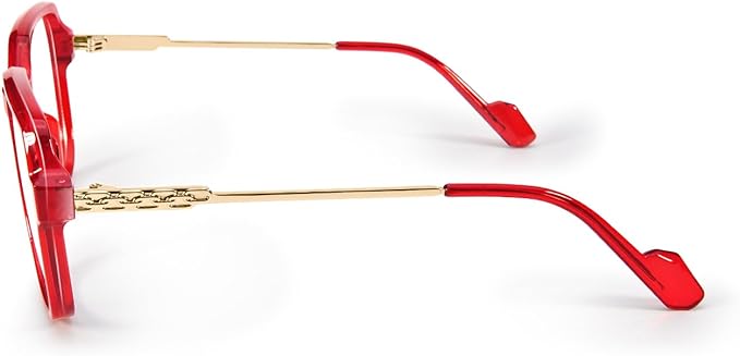 VISOONE Oversized Blue Light Blocking Glasses with Chic Square TR90 Frame and Metal Temple for Women Men REMY