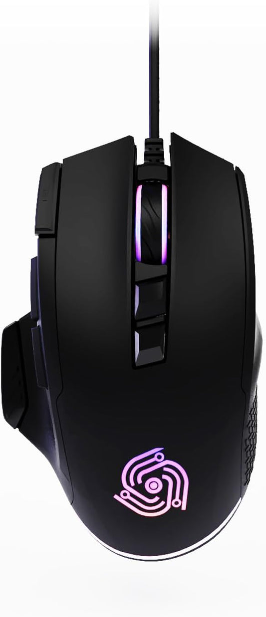 Wired Mouse for Gaming ?€? USB Computer Mouse with 8 Programmable Buttons, 6 Adjustable DPI , Mechanical Switches, Rapid Fire & Sniper Buttons, Compatible with PC and Laptop ?€? Black (Wicked Widow)