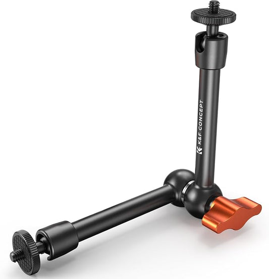 K&F CONCEPT 9.8" Magic Arm, 1/4" Screw Camera Mount Arm 360° Ball Heads for DSLRs, Monitor, Flash, LED Light, Microphone, Camera Cage, Action Camera by KFCONCEPT