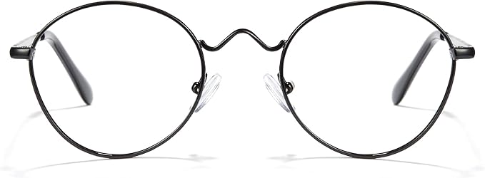 Cyxus Blue Light Glasses for Men and Women, Round Metal Frame Computer Eyeglasses for Office, Gaming, Reading 8090