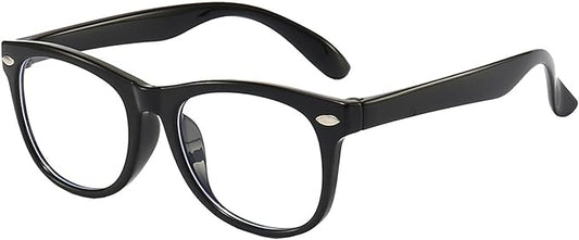 FANNYGO 1 Pack kids Blue Light Blocking Glasses For Girls And Boys Computer Blue Light Blocking Glasses For Age 3-11 (Black)